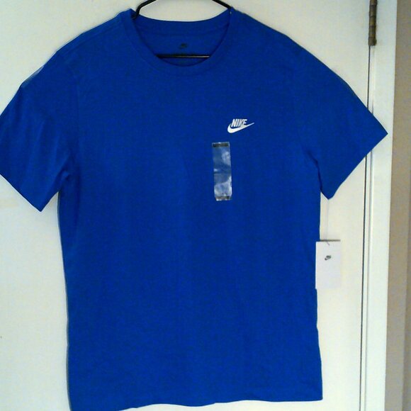 NEW NIKE SPORTSWEAR "Club Embroidered Logo Tee" MEN'S BLUE T-SHIRT L AR4997-480 - Picture 6 of 6